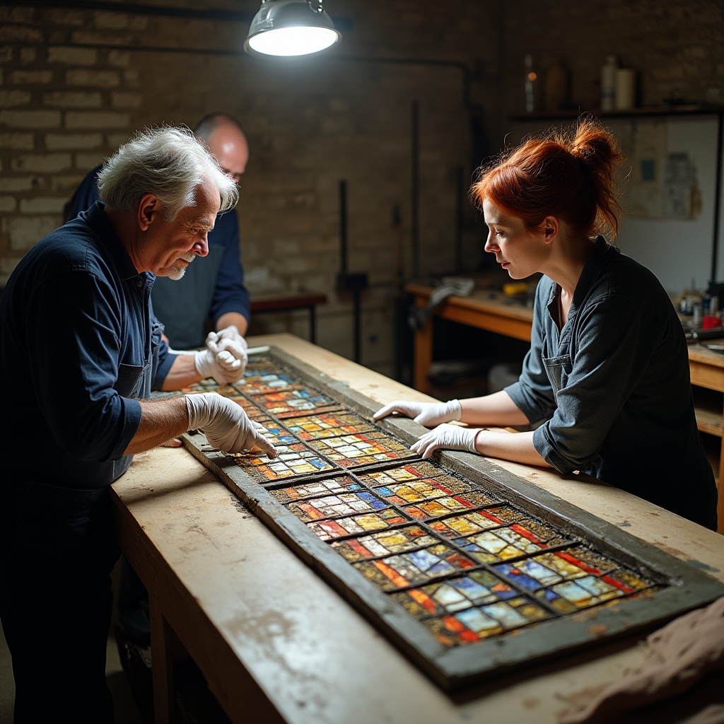 Restauration d'un vitrail historique par Tclearvalley