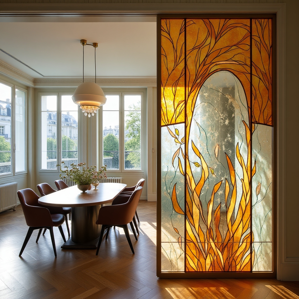 Vitrail d'intérieur Art Nouveau
