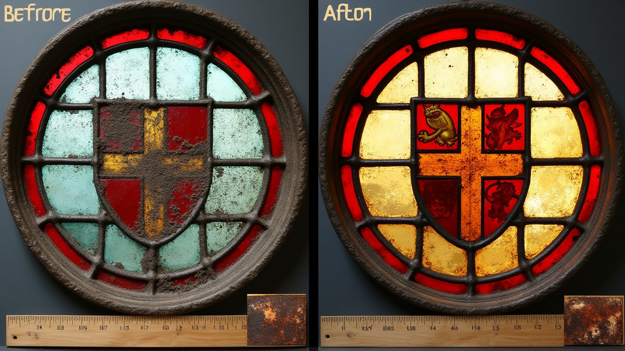 Restauration d'un médaillon héraldique du XVIIe siècle